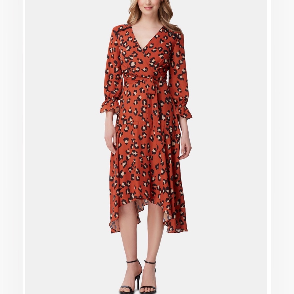 Elegant High-Low Leopard Print Dress